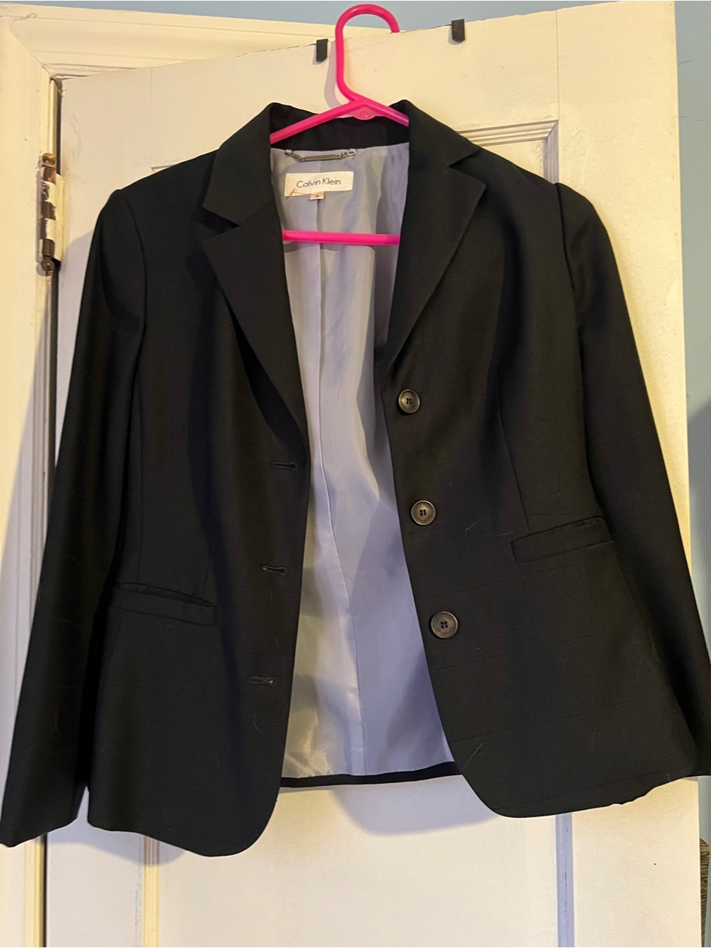 Calvin Klein Black Women's Three-Button Tailored Blazer
